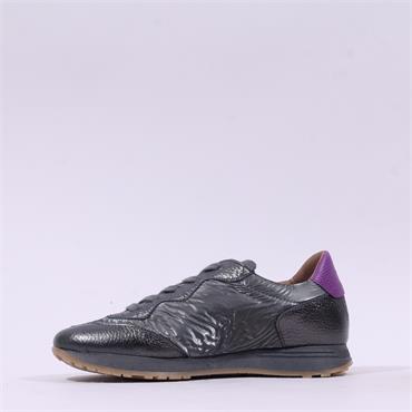 Wonders Towanda Nylon Laced Trainer - Gun Metal